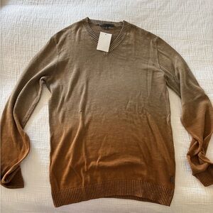 John Varvatos V-Neck Brown Gradient Sweater